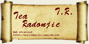 Tea Radonjić vizit kartica